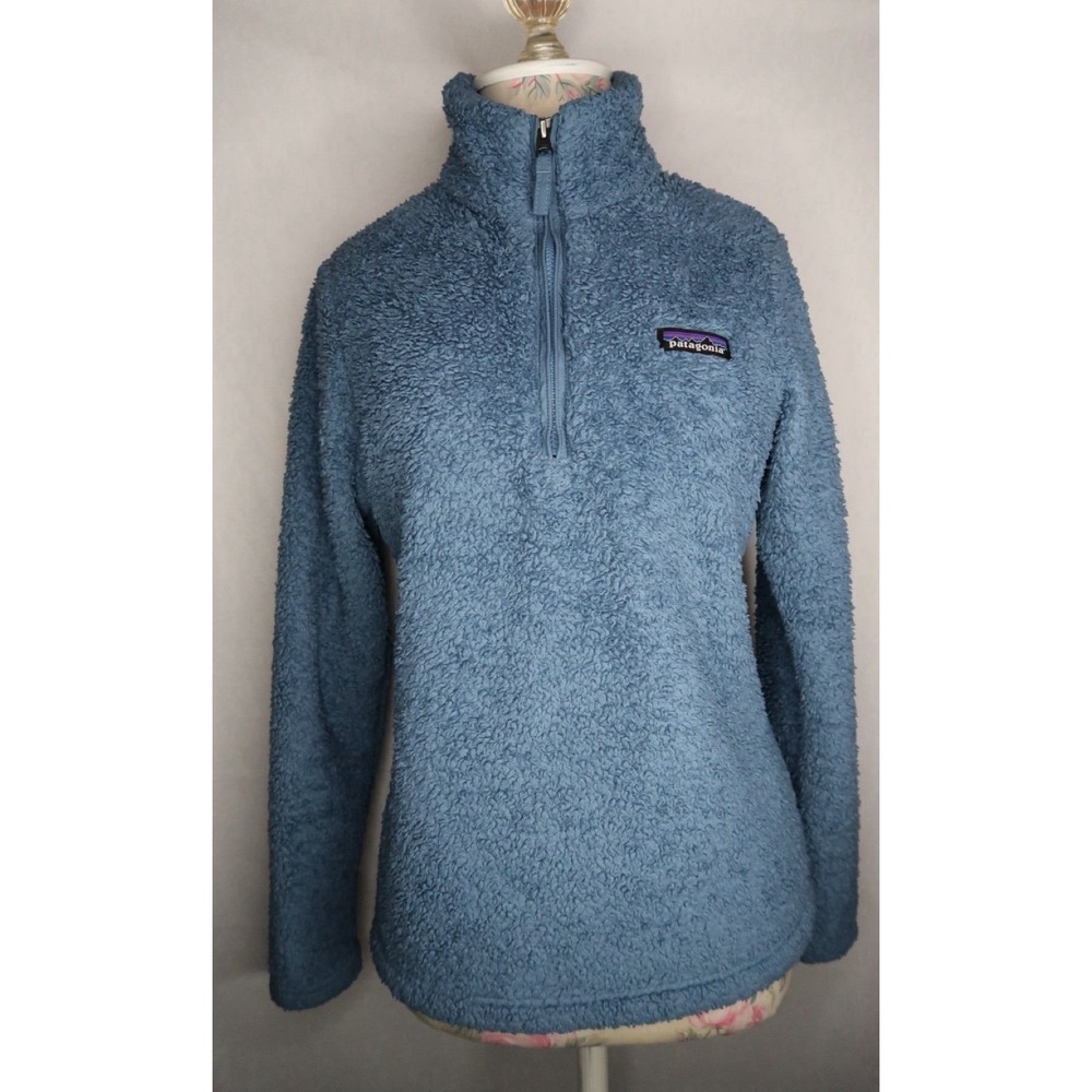 Patagonia Los Gatos 1/4‎ Zip Fleece Pullover Blue Teddy Sherpa Women's Small S